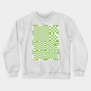 Checkerboard Pattern - Green White Crewneck Sweatshirt